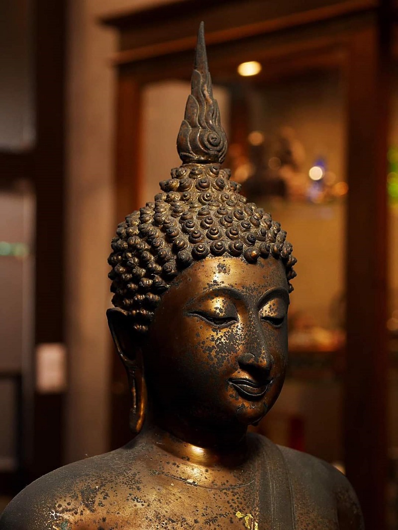 Extremely Rare Early 19C Bronze Rattanakosin Thai Buddha # LA011